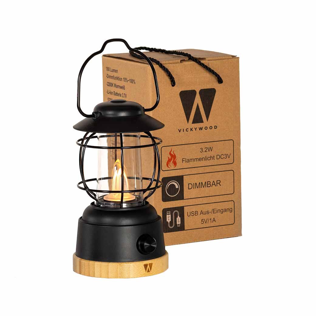 WOODY Lantern Campinglampe dimmbar